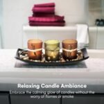 Dawhud Direct Vintage Flameless Votive Candle Holders Set with 3 LED Tea Lights & Tray for Fall Decor - Image 6