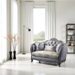 Oakestry Ariadne Platinum Gray Loveseat: Elegant, Durable, Modern Sofa with 3 Accent Pillows. - Image 6
