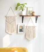 Mkono 2-Piece Macrame Wall Hanging Set – Boho Chic Decor for Bedroom, Nursery, or Living Room. Small Sizes: 13" x 10" & 16" x 10". - Image 5