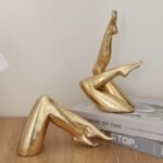 Zonsuli Golden Legs Sculpture: Elegant Resin Decor for Indoor/Outdoor Use, Ideal for Bedroom and Office. - Image 4