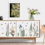 Yovkky Spring Summer Flower Fern Wall Decals: Botanical Butterfly Decor for Bedroom, Living Room, and Kitchen - Image 4