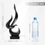 Paytonture Black Fire Flame Sculpture: Modern Abstract Resin Art for Living Room Decor, TV Stand & Coffee Table Accents. - Image 2