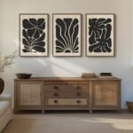 Framed 3D Wood Wall Art - Large Boho Floral Black & Beige, 3-Piece Decor for Living Room, Office & Hallway, 24x36 Inches. - Image 9