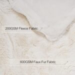 Touchat Luxury Faux Rabbit Fur Throw Blanket – Super Soft, Cozy, Reversible Plush Blanket for Couch & Home Decor Gifts in Cream White. - Image 4