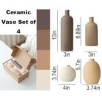 Modern Ceramic Vase Set in Neutral Colors – 4-Piece Decor for Home, Ideal Birthday Gifts for Women, Moms, and Friends. - Image 3