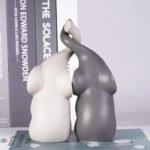OwMell Set of 2 Loving Elephant Statues: 6" Ring Holder, Couples Gift & Lucky Home Decor - Grey - Image 5