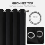 Joydeco 84" Blackout Patio Sliding Door Curtains - Grommet Room Divider, Extra Wide Thermal Drapes (Black, 100Wx84L, 1 Panel) - Image 7