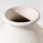 LUKA 9.2" Whitewashed Terracotta Rustic Farmhouse Vase for Home Decor, Living Room & Table Accent - Image 6