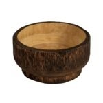 Creative Co-Op Round Paulownia Wood Decorative Bowl, Marbled Brown Finish