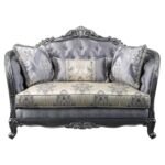 Oakestry Ariadne Platinum Gray Loveseat: Elegant, Durable, Modern Sofa with 3 Accent Pillows. - Image 3