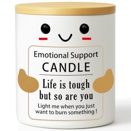 Funny Inspirational Emotional Support Candle Valentines, Positive Affirmation, Stress Relief Gift for Women, Men, Coworker, Friend Motivational Self-Care Cheer Up,New Job,Birthday Candles
