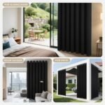 Joydeco 84" Blackout Patio Sliding Door Curtains - Grommet Room Divider, Extra Wide Thermal Drapes (Black, 100Wx84L, 1 Panel) - Image 8