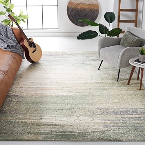 SAFAVIEH 8x10 Area Rug - Adirondack Collection, Ivory & Sage, SAFAVIEH Area Rug 8x10 - Adirondack Collection - Large - Ivory & Sage, Modern Abstract Design, Non-Shedding & Easy Cleaning, Ideal for Living Room, Bedroom, Office, Dining Space (ADR112W)