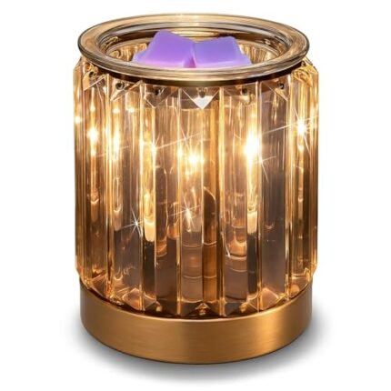 Melting Heater Electric Burning Wax Burner Electric Essential Oil Warmer Incense Wax Melt Warmer Night Light Aroma Decorative Lamp for Gifts & Decor(Golden)