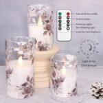 Rose LED Flameless Glass Candles with Remote & Timer - Battery Operated Floral Decor for Spring, Easter & Holidays - Set of 3 - Image 3