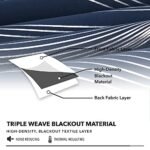 Deconovo Navy Blue Silver Wave Blackout Curtains - Thermal Insulated, Noise-Reducing 52x84, Oeko-TEX Certified, 2 Panels - Image 6