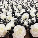 LADADA Artificial Flowers in Small Ceramic Vases – White & Black Roses for Home, Office, and Wedding Decor. - Image 6