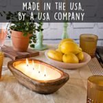 10-Inch Wooden Dough Bowl Soy Candle | Farmhouse Table Decor | 4-Wick Wooden Centerpiece - Image 7