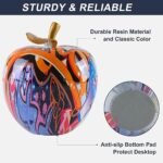 Colorful Apple Figurine - Abstract Graffiti Resin Sculpture for Home Decor & Christmas Gift - Image 3