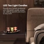 Dawhud Direct Vintage Flameless Votive Candle Holders Set with 3 LED Tea Lights & Tray for Fall Decor - Image 2
