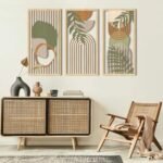 IARTTOP 16x32 Inch Boho Mid-Century Modern Wood Wall Art - Set of 3 Abstract Green Decor for Bedroom, Living Room, Office, Kitchen. - Image 6