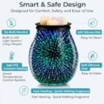 Leyoue 3D Glass Electric Wax Melt Warmer with PTC Heating, LED Color Changing, Reusable Silicone Tray. - Image 3