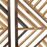 Deco 79 Set of 3 Geometric Wooden Wall Sculptures - Slatted Design, 12"W x 35"H, Brown Home Decor - Image 4