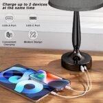Kakanuo Touch Table Lamp: Dimmable USB-C Nightstand Lamp for Bedroom, Living Room, Office - LED Included. - Image 4
