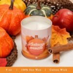 Vanilla Cinnamon Fall Candles - 9oz Natural Soy Wax, Non-Toxic, 40-Hour Burn, Perfect for Gifts! - Image 2