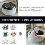 Inflatable Pouf Ottoman by weruisi: 21x10" Chenille Foot Rest with Portable Handle, Ideal for Living Room & Kids' Room. - Image 6