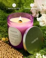 M&SENSE Lavender Vanilla Candle: 18oz Soy Wax, Long-Lasting 100 Hours, Non-Toxic Aromatherapy Gift. - Image 4