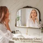 VETROVUE 36x27 Inch Round Beaded Wall Mirror, Tempered Glass, Rust-Resistant, Dual Hanging, Bronze Finish. - Image 6