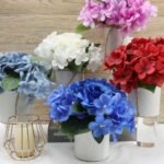 DIYDOFUN Set of 6 Dusty Blue Hydrangea Flower Centerpieces with Rustic Metal Vases for Weddings and Events. - Image 6