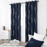 Deconovo Navy Blue Silver Wave Blackout Curtains - Thermal Insulated, Noise-Reducing 52x84, Oeko-TEX Certified, 2 Panels - Image 3