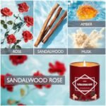 Sandalwood Rose Candle - 9 oz Soy Wax Aromatherapy Gift Candle for Men & Women, Perfect for Home Fragrance - Image 2