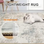 8x10 Washable Area Rugs: Modern Abstract Soft Non-Slip Carpet for Living Room, Bedroom, and Home Office. Stain Resistant & Thin! - Image 6