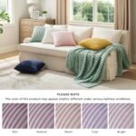 Bedsure 18x18 Throw Pillow Covers - Set of 2, Soft and Cozy Striped Design in Light Purple for Sofa, Couch, Bed. - Image 6