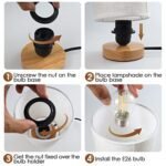 Set of 2 Minimalist Bedside Table Lamps with Linen Shade, 3 Color Temperatures, Perfect for Bedroom, Living Room, or Office. - Image 7