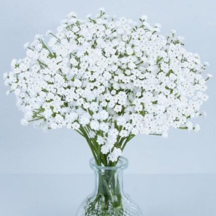 MAQIAHN 6 Baby Breath Artificial Flowers - Babies Breath Flowers Artificial Bulk Faux Flowers Bouquet White Flores Greenery Real Touch Fake Flowers Arrangements Wedding Centerpieces Tables Decorations