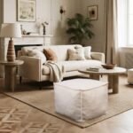 Kinevoli Square Boucle Pouf Ottoman - Soft, Lightweight Footrest for Living Room & Bedroom Relaxation - Image 6