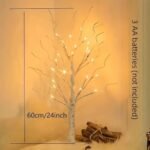 PEIDUO 2FT Birch Tree with LED Warm White Fairy Lights - Battery-Powered Christmas Tabletop Decoration - Image 8