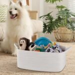 OIAHOMY Woven Basket - Empty Gift Basket with Bags & Ribbons, Ideal for Baby Showers, Nursery Storage, & Pet Toys - White - Image 2