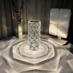 BGFHome RGB Color Changing Crystal Table Lamp: Romantic LED Rose Diamond Touch Light with Remote for Living Room. - Image 5