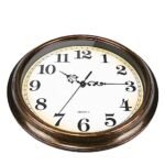 Yoiolclc 12-Inch Vintage Silent Wall Clock - Battery Operated, Non-Ticking for Home, Kitchen, School, Bronze Finish - Image 5