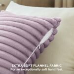 Bedsure 18x18 Throw Pillow Covers - Set of 2, Soft and Cozy Striped Design in Light Purple for Sofa, Couch, Bed. - Image 3