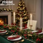 POKINE Gold Candle Holder Set of 3 for Glass Taper Candles - Perfect for Home Decor, Weddings, and Parties. - Image 2