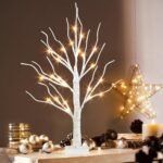 PEIDUO 2FT Birch Tree with LED Warm White Fairy Lights - Battery-Powered Christmas Tabletop Decoration - Image 3