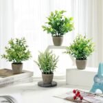 FAVOWREATH 4 Pack Mini Artificial Plants in Ceramic Pots – Perfect for Home, Office, and Bathroom Decor! - Image 2