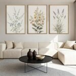 Anyzal Large Framed Minimalist Botanical Wall Art - Modern Beige Floral Decor for Living Room, Bedroom, Office (16x24x3) - Image 5