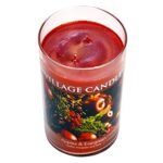 Shop Village Candle's 19 oz. Apples & Evergreen Large Tumbler Jar - a fragrant red scented candle. - Image 2